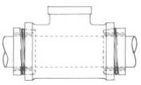 Fig. 95. Short nipples made up tight in a tee fitting increase the bearing length.