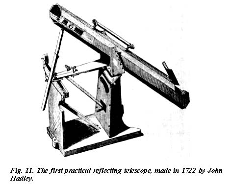 Fig. 11. The first practical reflecting telescope, made in 1722 by John Hadleyys.