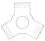 Fig. 76. Plan, laid out in a Sy2" circle, for a tripod head.